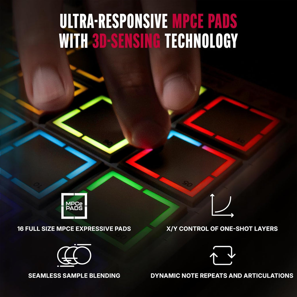 Akai Professional MPC Live III Retro - Standalone Portable Music Production Center with MPCe Pads, Sequencer, Touchscreen, Mic, Stereo Monitors, Audio Interface, Wi-Fi, Bluetooth, Battery, Touchstrip