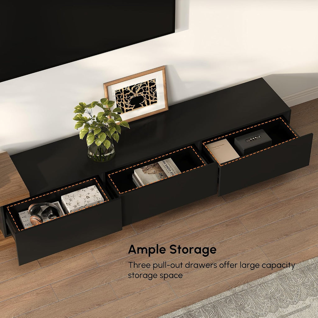 homary Extendable TV Stand, Adjustable Width Modern Media Console with 3 Drawers, Premium MDF Entertainment Center for 71–100 Inch TVs, Living Room & Apartment