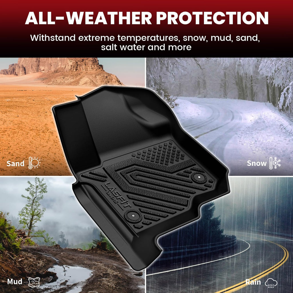 LASFIT Floor Mats for Ford Expedition Standard(Not for Max Models) 2021 2022 2023 2024 8 Seats(Not Fit 7 Seats), All Weather TPE Custom Fit for SUV Car Liners, 1st& 2nd& 3rd& Cargo Liner, Black 5pcs