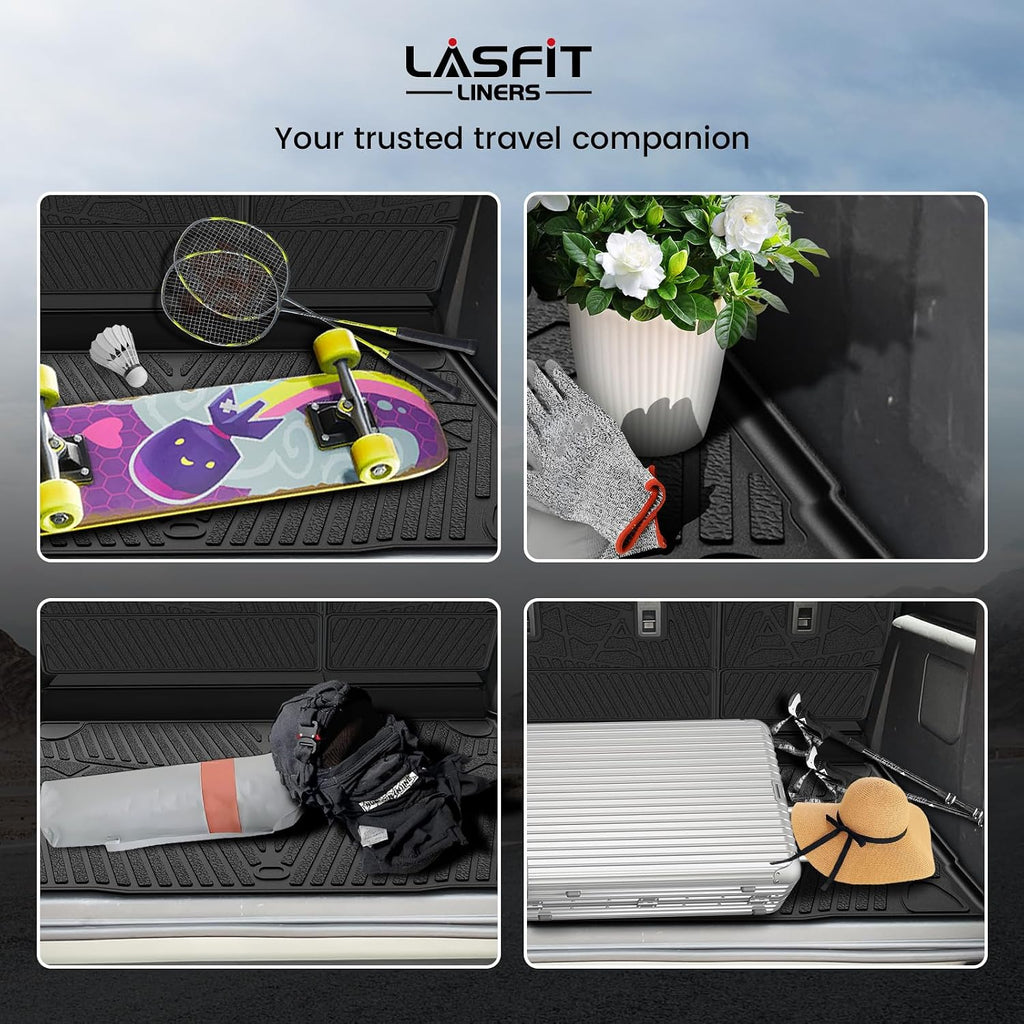LASFIT Cargo Mat+Rear Back Seat Protector+Underfloor Storage Mat for Ford Bronco 4-Door 2021-2026 TPE All Weather Protection Liners Waterproof Backrest Mat Custom Fit Non-Slip Easy Clean