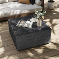 UPHA 28' Square Outdoor Coffee Table, Modern Hollow Concrete Patio Table, Small Minimalist Low Accent Table for Living Room, Balcony, Deck, Backyard, Dark Gray