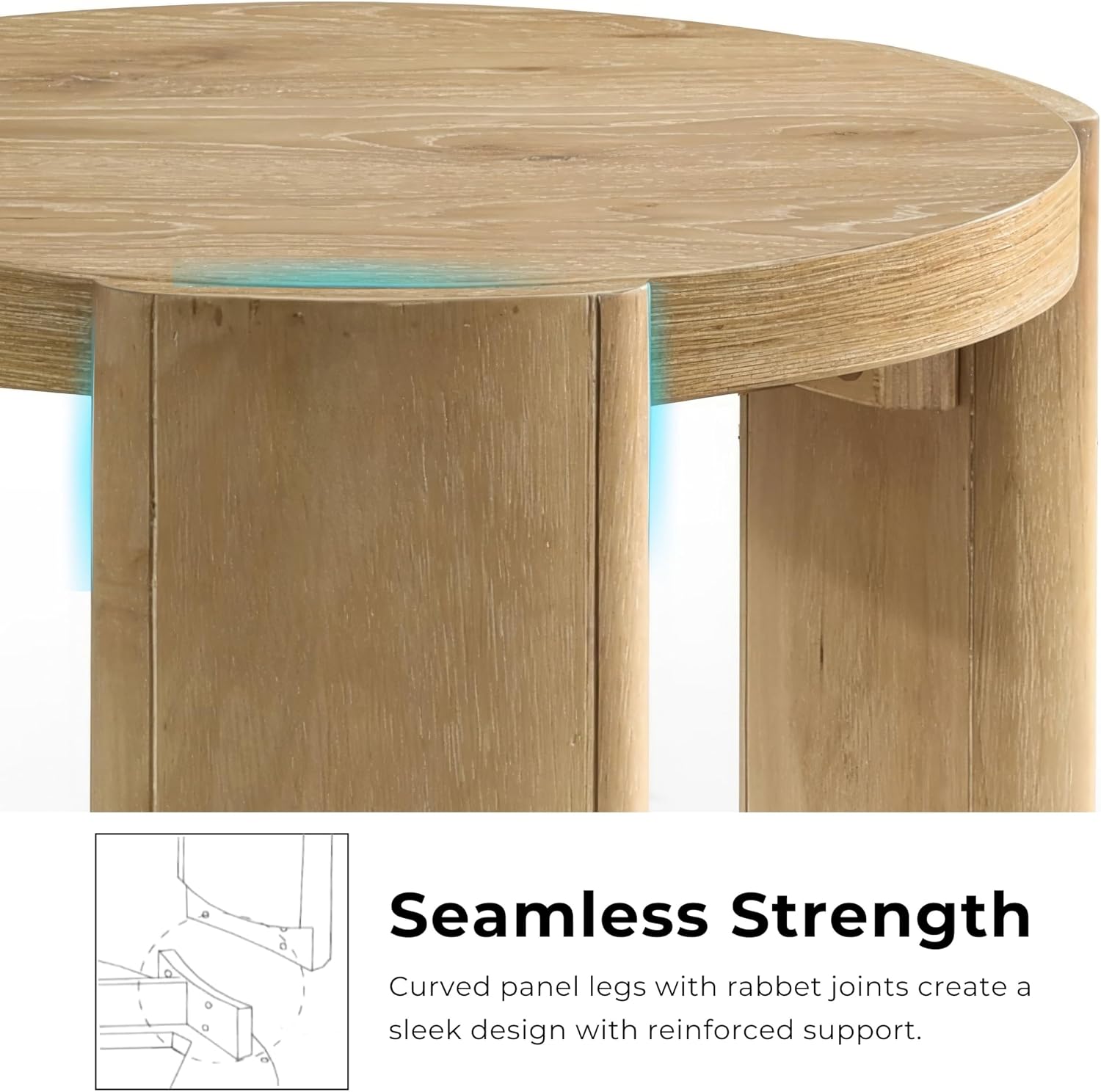 Furniture of America Carys Modern Solid Wood 20-inch Round End Table with Plinth Base, Living Room Furniture for Small Space, Home Office, Oak