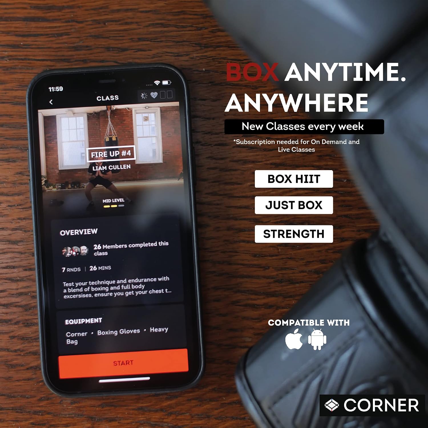Corner Boxing Smart Punch Trackers - Measure Accurate Punch Count, Speed & Power Performance in Real Time – Stay Motivated at Home & in The Gym - Bluetooth Compatible with iOS & Android