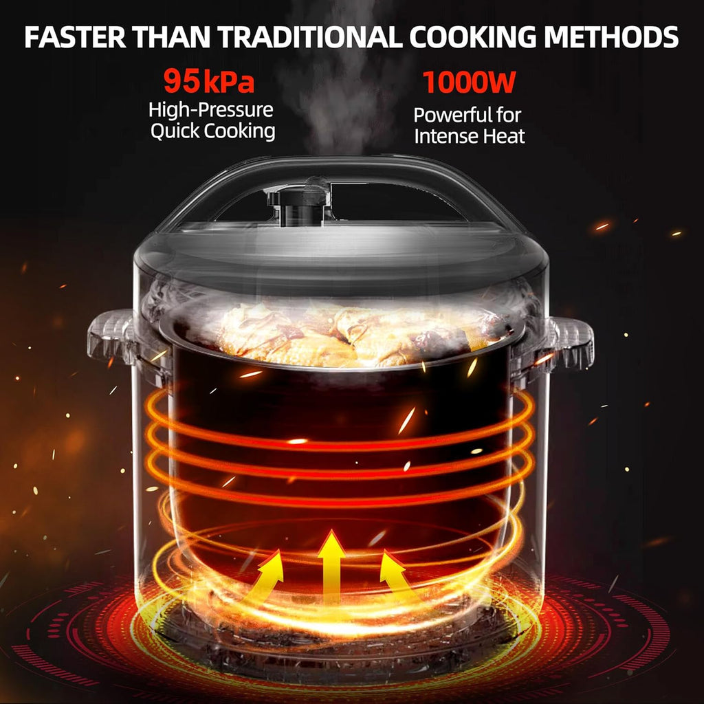 8qt stainless steel Pressure Cooker | 24-hour Presetting electric rice cooker, 14 in 1 slow cooker with temperature control | LED Multifunction Steamer, Food Warmer with nonstick pot