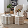 WILLIAMSPACE Nesting Coffee Table with Faux Mars Pattern for Living Room, Modern Accent Center Table Set of 2, Side Tea Table for Apartment, No Need Assembly (Mars Pattern)