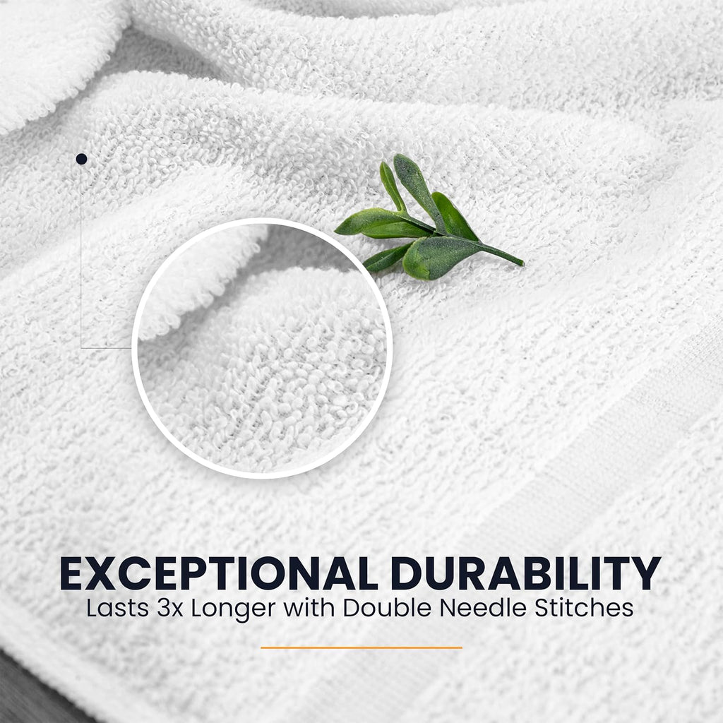 belem Fast Drying Hotel Bath Towels - 27x54 - Pack of 36 White Large Bath Towels Bulk - 3 Dozen Wholesale Economy Bath Towel Set – Lightweight, Soft & Quick Drying – 13.5 lbs/Dozen (010605)