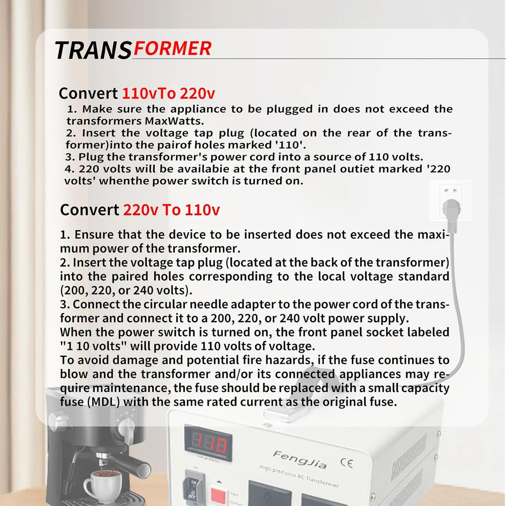 Step Down Voltage Converter 3000 Watts 220V to 110V for US Canada Japan Electrical Appliances Use in Europe and Asia 220-240v Power System Power System, with 2 US Outlets (4000W(220V-110V))