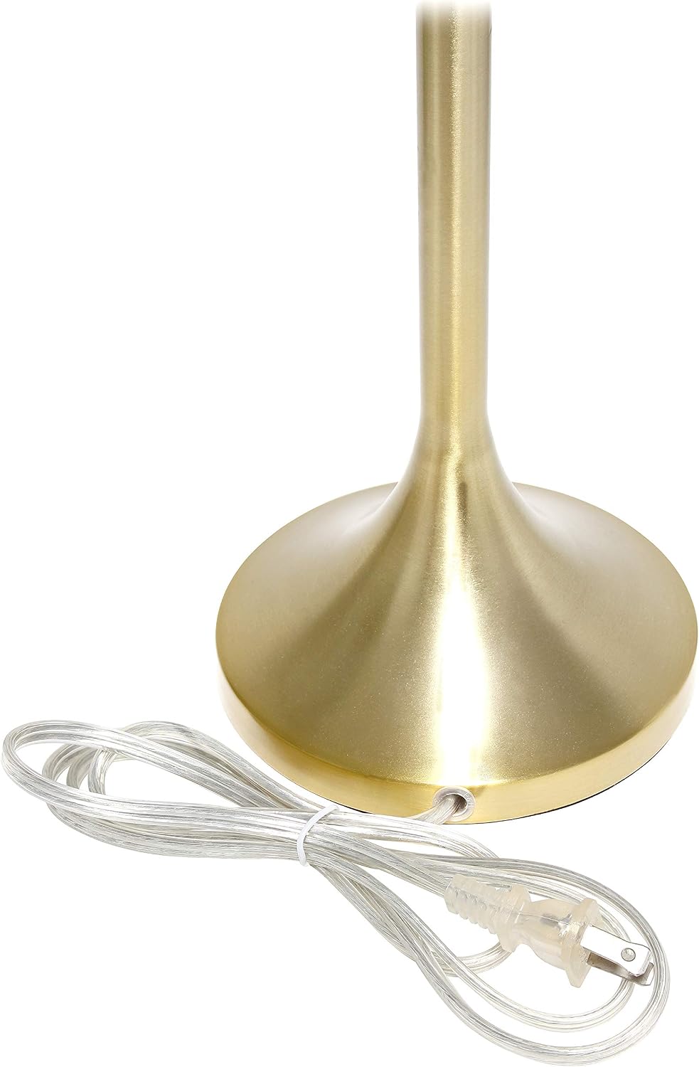 Simple Designs LT1076-GDW Tapered Fabric Drum Shade Table Lamp, Gold and White - (Pack of 4)