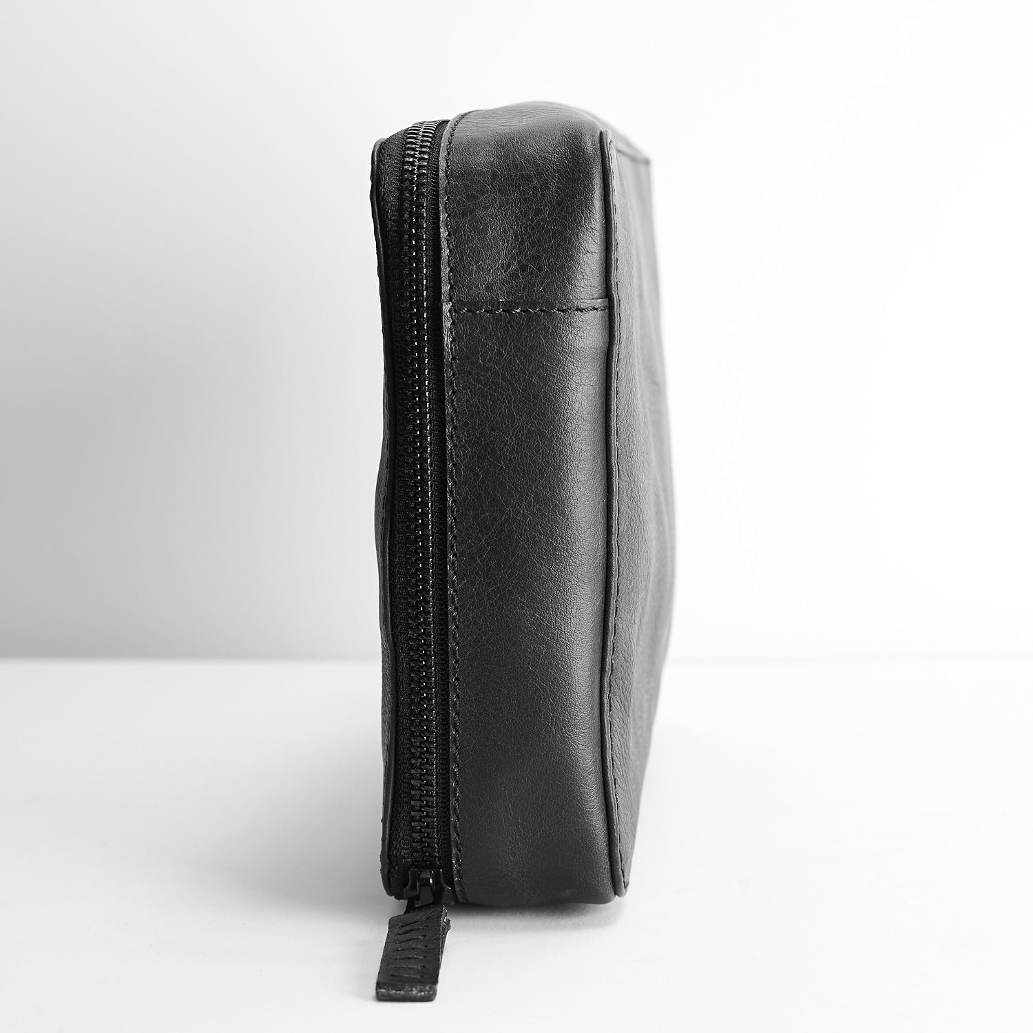Capra Leather Travel Tech Organizer for Men, Black iPad Case, Electronics Cables Accessory Storage, Gadget Bag, Pouch Dopp Kit. Mens Gifts