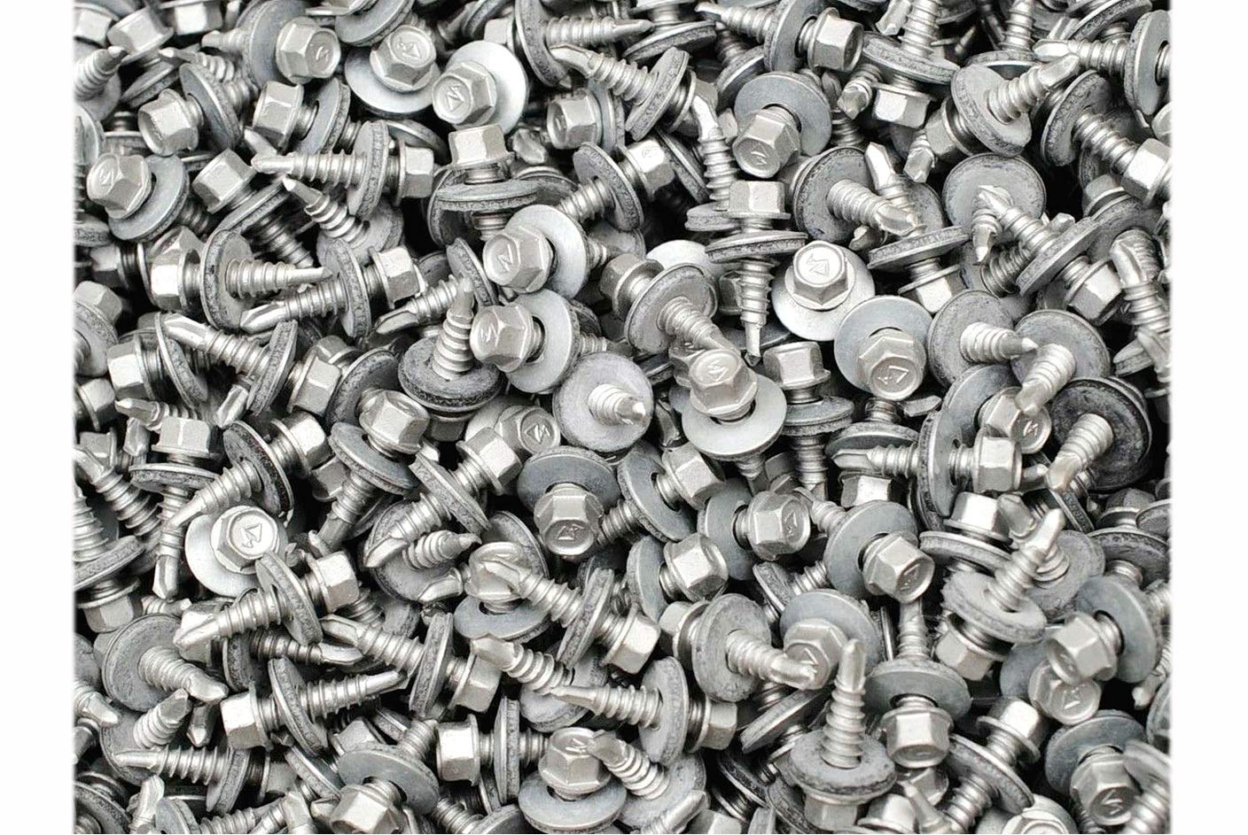 New Package of 300 (pcs) Rubber Washer Stitch Screw 1/4' x 7/8' Self-Drilling Hex Roofing Siding #1 Set #MO2129-P Warranity by Pr-Mch