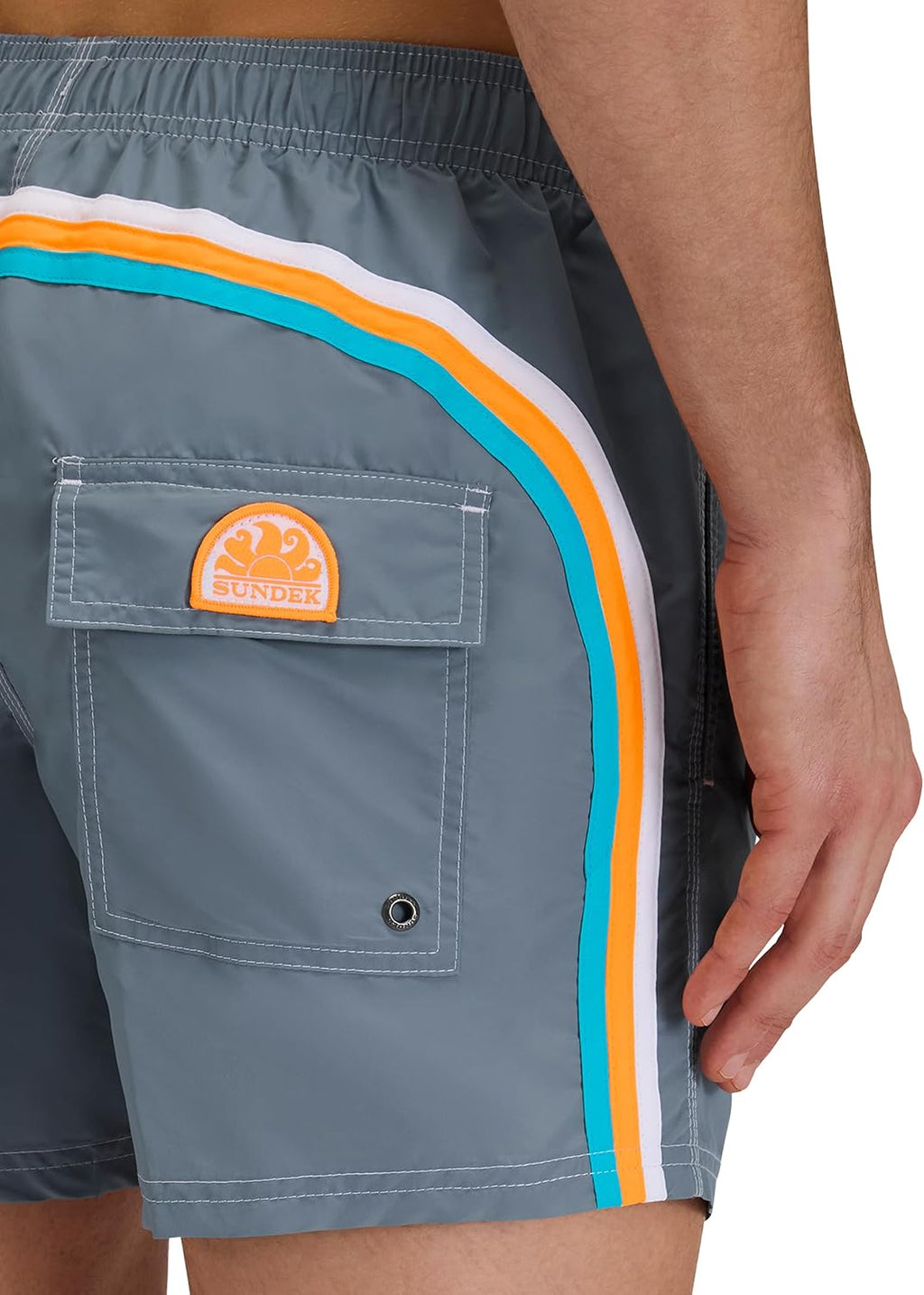 SUNDEK Mens Elastic Waist Boardshort, Swim Trunks 14' Length 5' Inseam