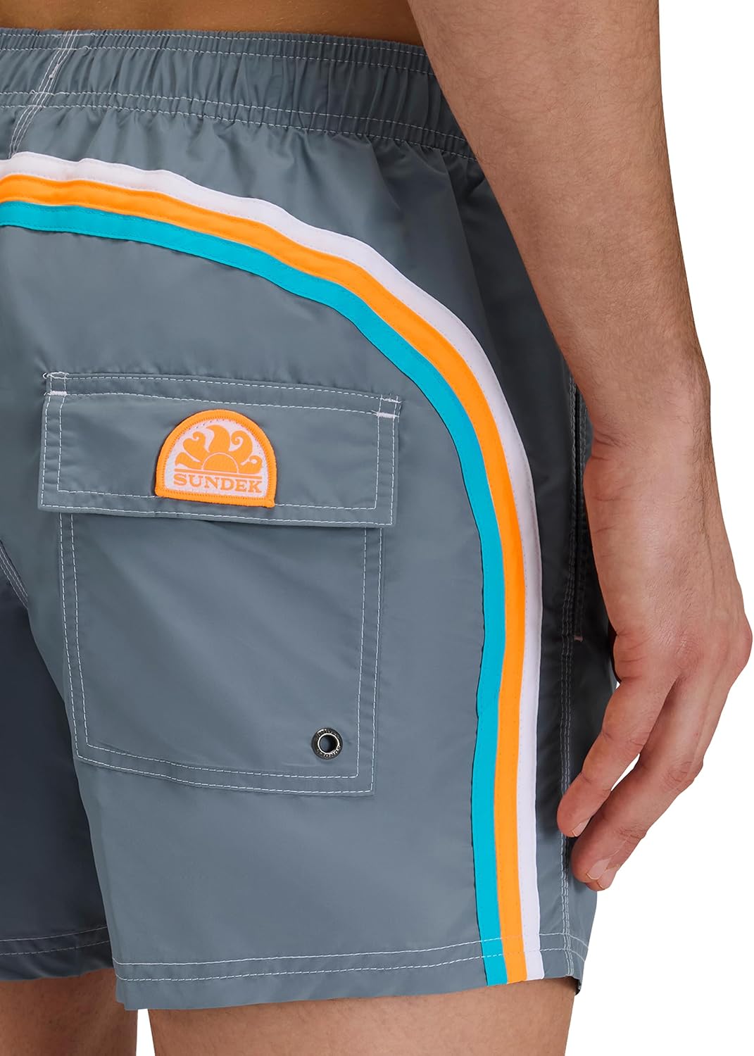 SUNDEK Mens Elastic Waist Boardshort, Swim Trunks 14' Length 5' Inseam