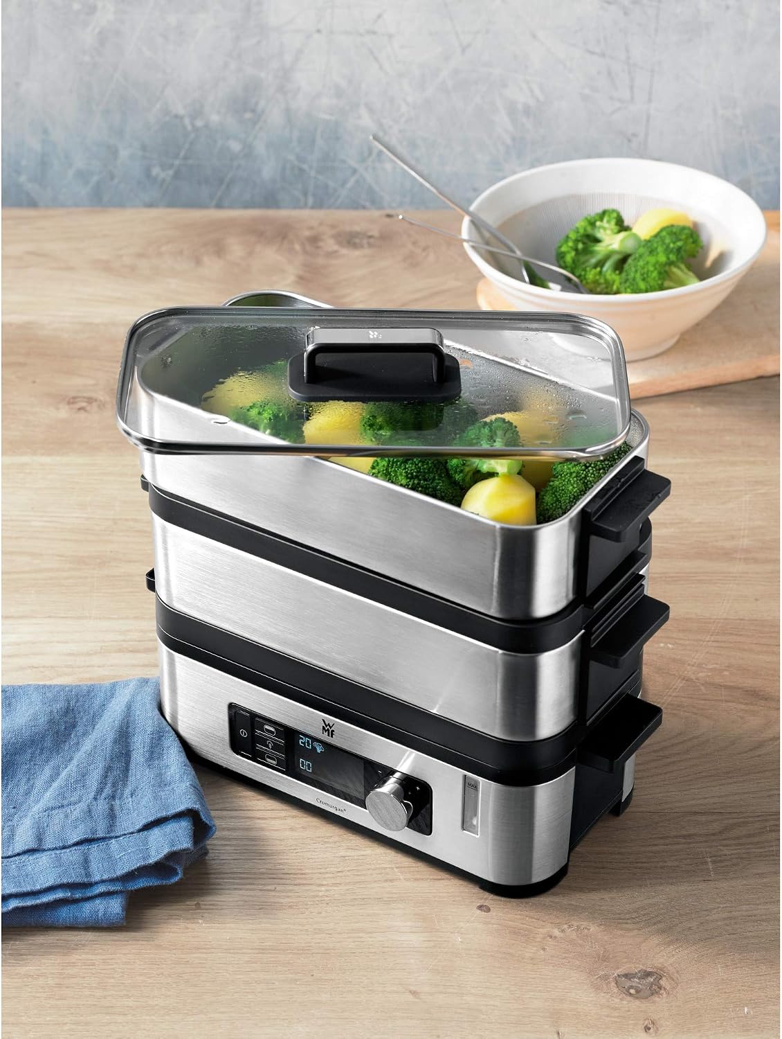 WMF 415090011 Vitalis E Steamer Steel, Black, Silver