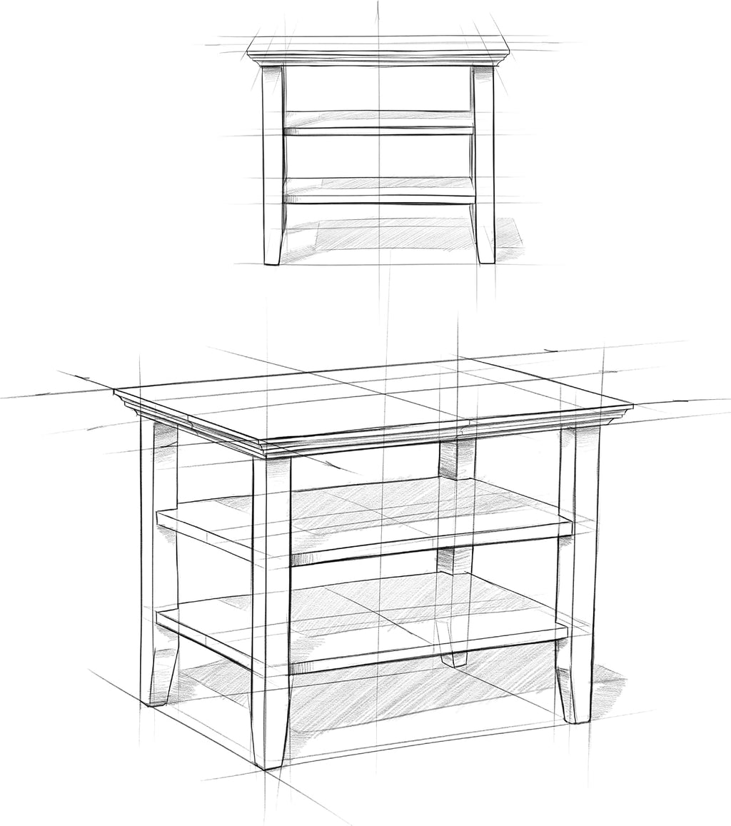 SIMPLIHOME Acadian Narrow Side Table - 14 inch Wide Solid Wood Rectangular End Table with 2 Open Shelves in Black, Transitional Lamp Stand or Nightstand for Living Room or Bedroom with Storage