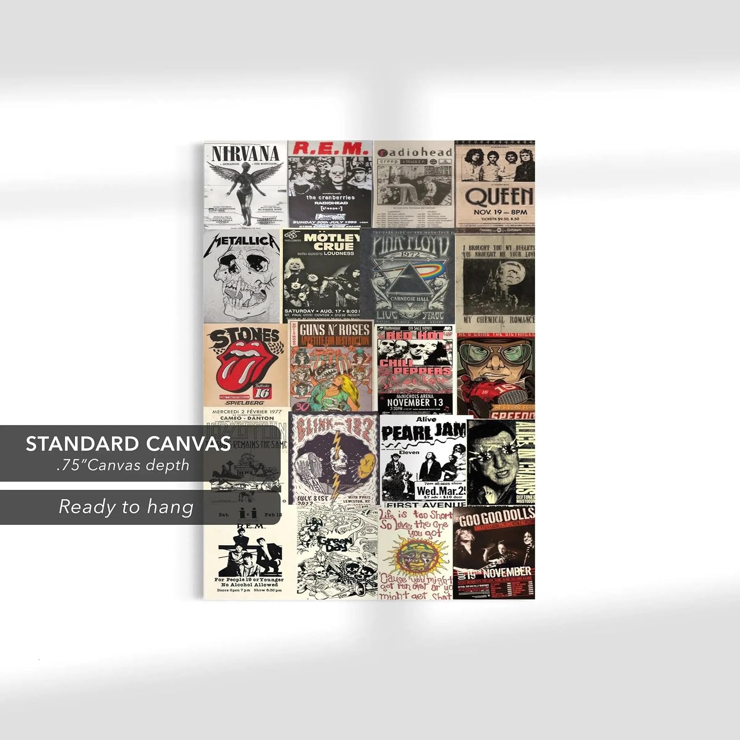 Canvastoria Rock 'n' Roll Legends Wall Art – Iconic Music Canvas Poster Print | Vintage Rock Band Collage for Music Lovers