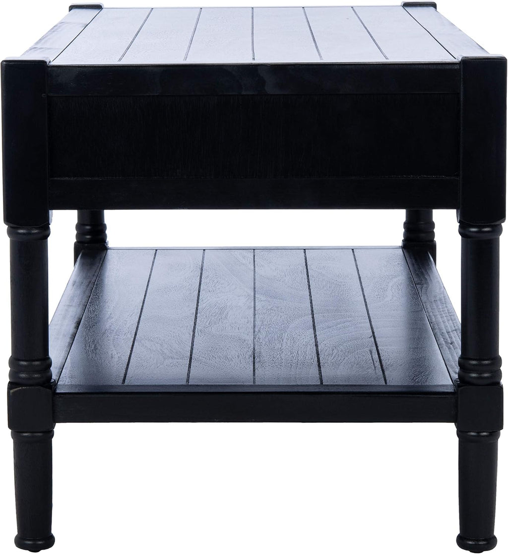 Safavieh Home Collection Filbert Black 2-Drawer Bottom Shelf Coffee Table COF5703B