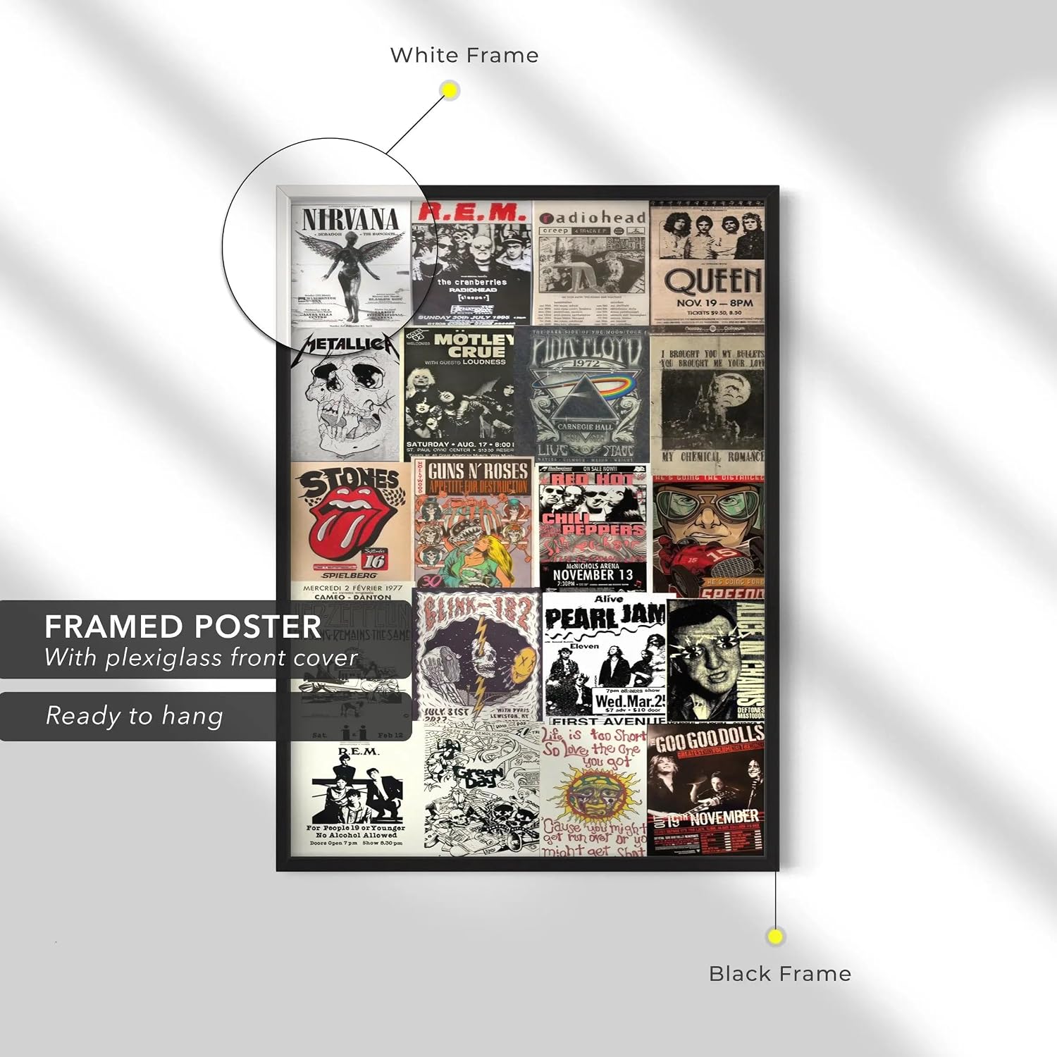 Canvastoria Rock 'n' Roll Legends Wall Art – Iconic Music Canvas Poster Print | Vintage Rock Band Collage for Music Lovers