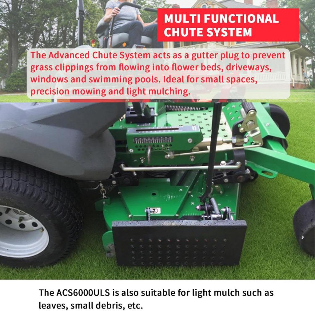 ACS6000ULS Mower Chute Blocker Compatible with Ferris, Exmark, Gravely, Hustler and Toro Mowers, Kubota, and Most Zero Turn Mowers Advanced Chute System #088-6003-00, 088600300