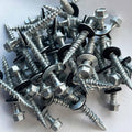 Metal Roofing Screws - #10 x 1.5' – Self Tapping ¼' Hex Head with EPDM Rubber Washer – for Metal to Wood, Corrugated Roofing, Siding, Sheds, Pancake Screw - Hex Drive Easy Install - Galvanized (2500)