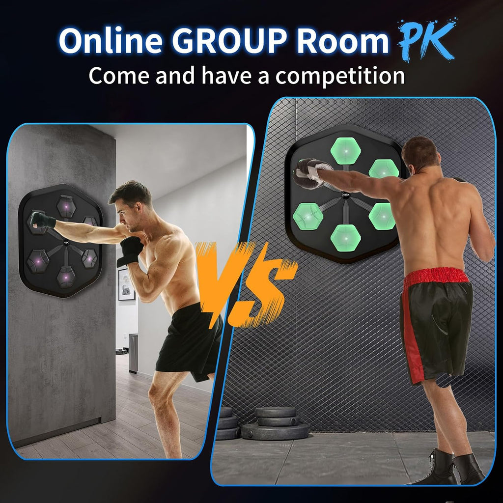ONEPUNCH V3 Music Boxing Machine, LED Music Punch Trainer with Magic Boxing App, Sleek Black Design for Home Gym, Customizable Light Effects, Stress Relief Indoor Workout, Black