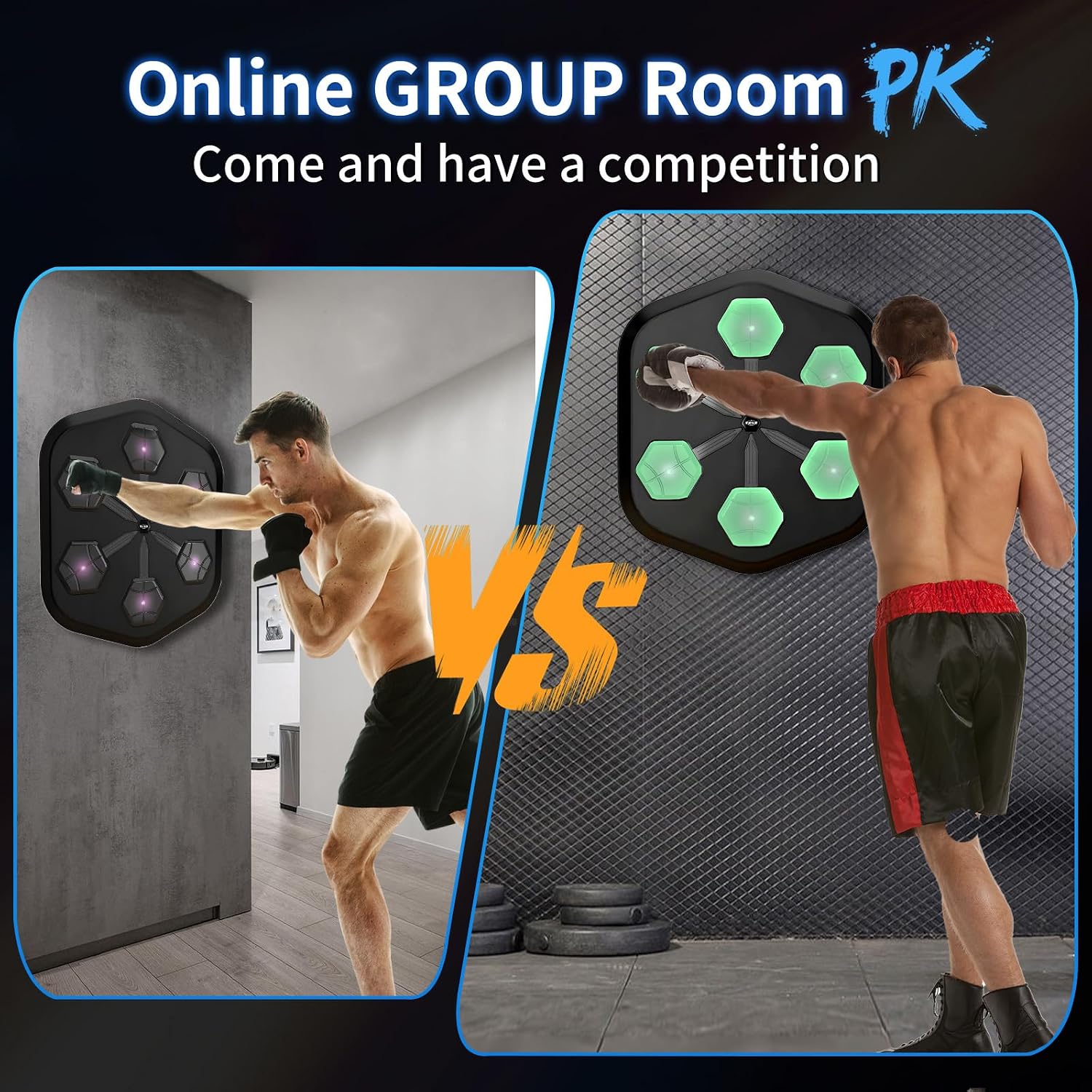 ONEPUNCH V3 Music Boxing Machine, LED Music Punch Trainer with Magic Boxing App, Sleek Black Design for Home Gym, Customizable Light Effects, Stress Relief Indoor Workout, Black