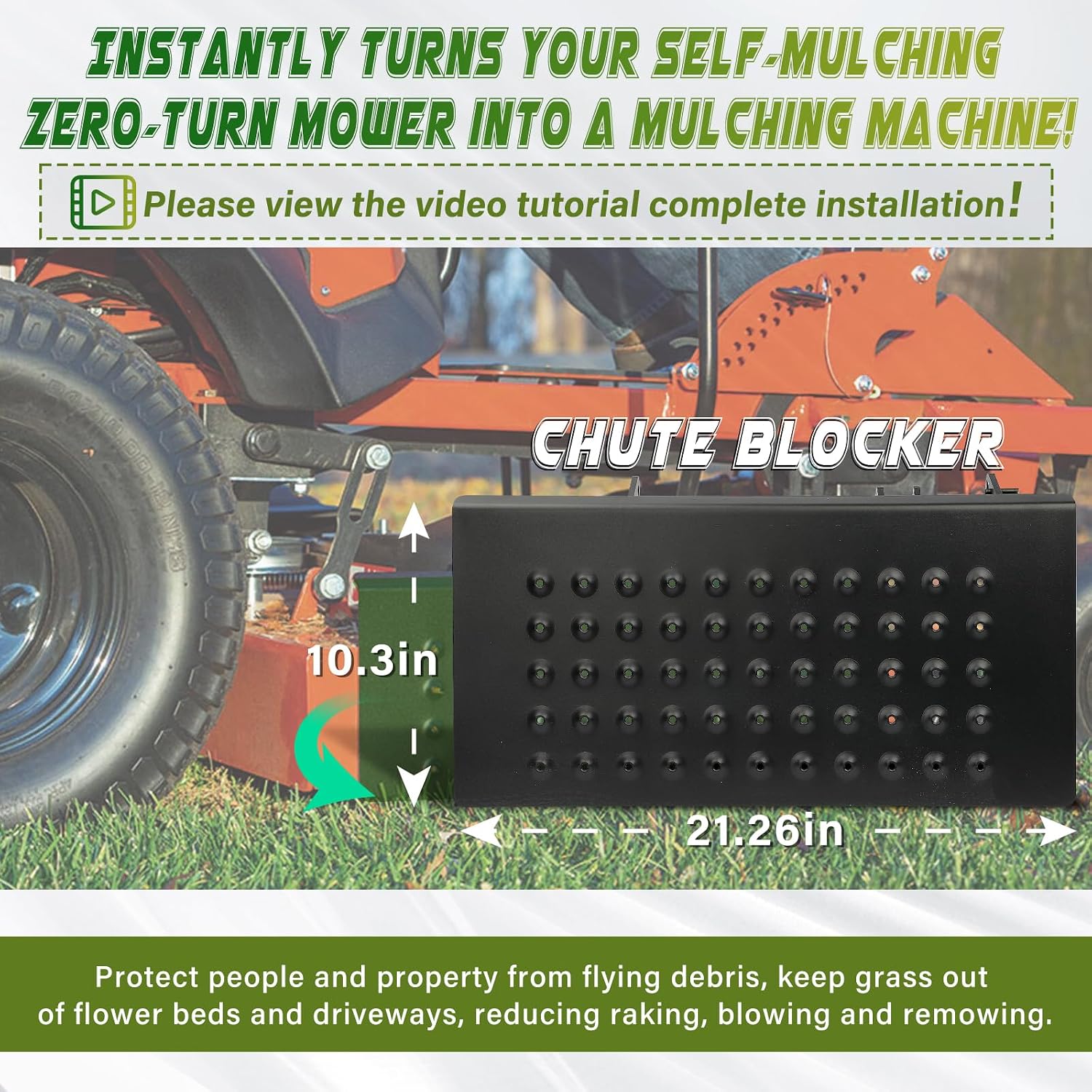 Mower Discharge Shield, ACS6000ULS / 088-6003-00, Advanced Chute System/Chute Blocker for Most ZT Mowers