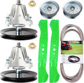 46 Inch Mower Deck Rebuild Kit - Fits Cub Ca det XT1-LT46 XT2-LX46 Craftsman T225 T240 T2800 T3100 T8600, 2 Spindles(918-06977A) + 2 Blades(942-04244A) + 1 Belt(954-05022A) + 2 Idlers(756-05034A)