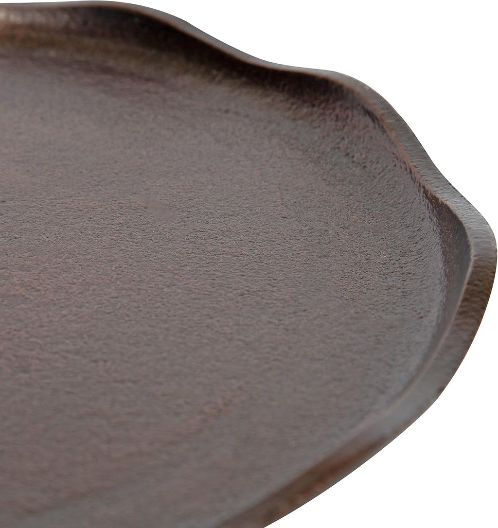 Kate and Laurel Alessia Modern Round Metal Coffee Table; 26 x 26 x 16; Bronze; Sand Cast Aluminum Coffee Table with Raised Deckled Edge for Storage and Display