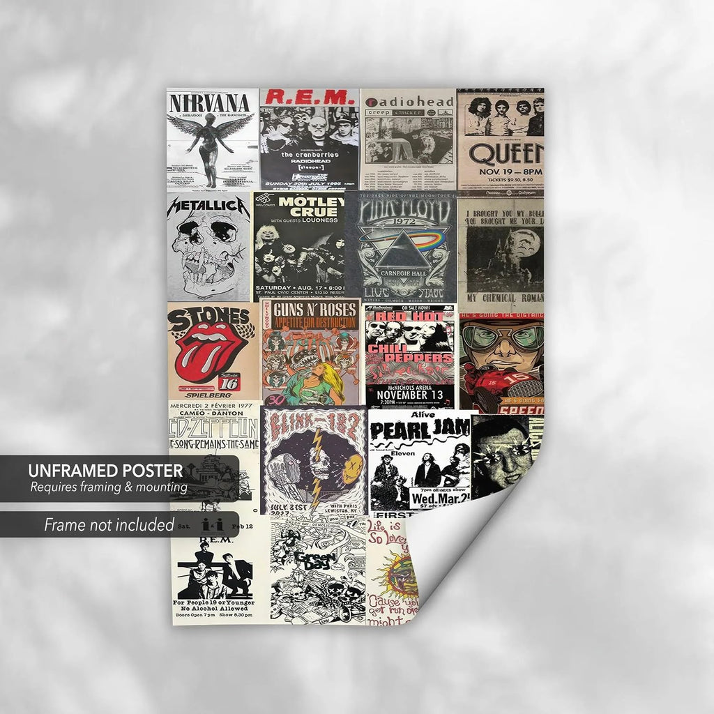 Canvastoria Rock 'n' Roll Legends Wall Art – Iconic Music Canvas Poster Print | Vintage Rock Band Collage for Music Lovers