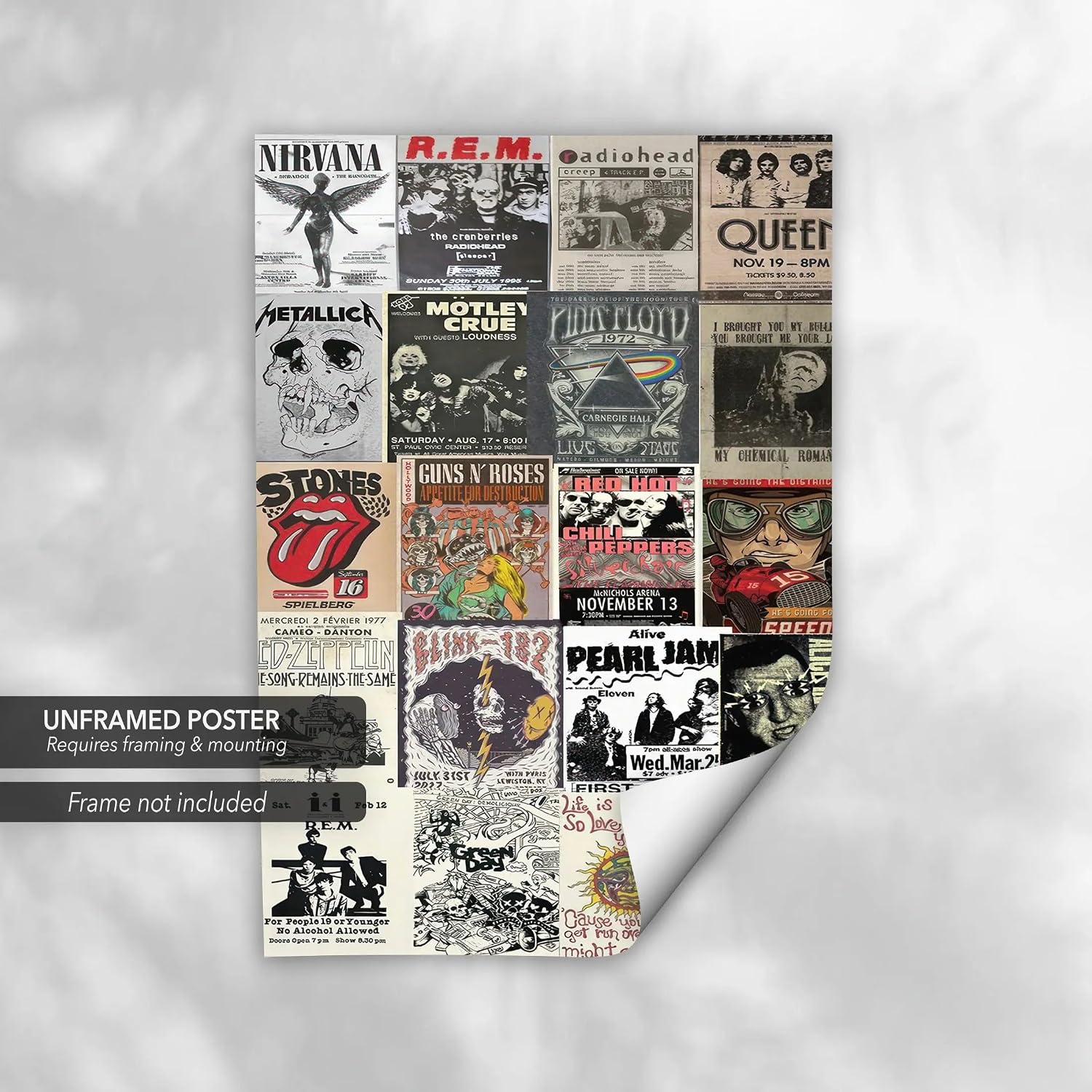 Canvastoria Rock 'n' Roll Legends Wall Art – Iconic Music Canvas Poster Print | Vintage Rock Band Collage for Music Lovers