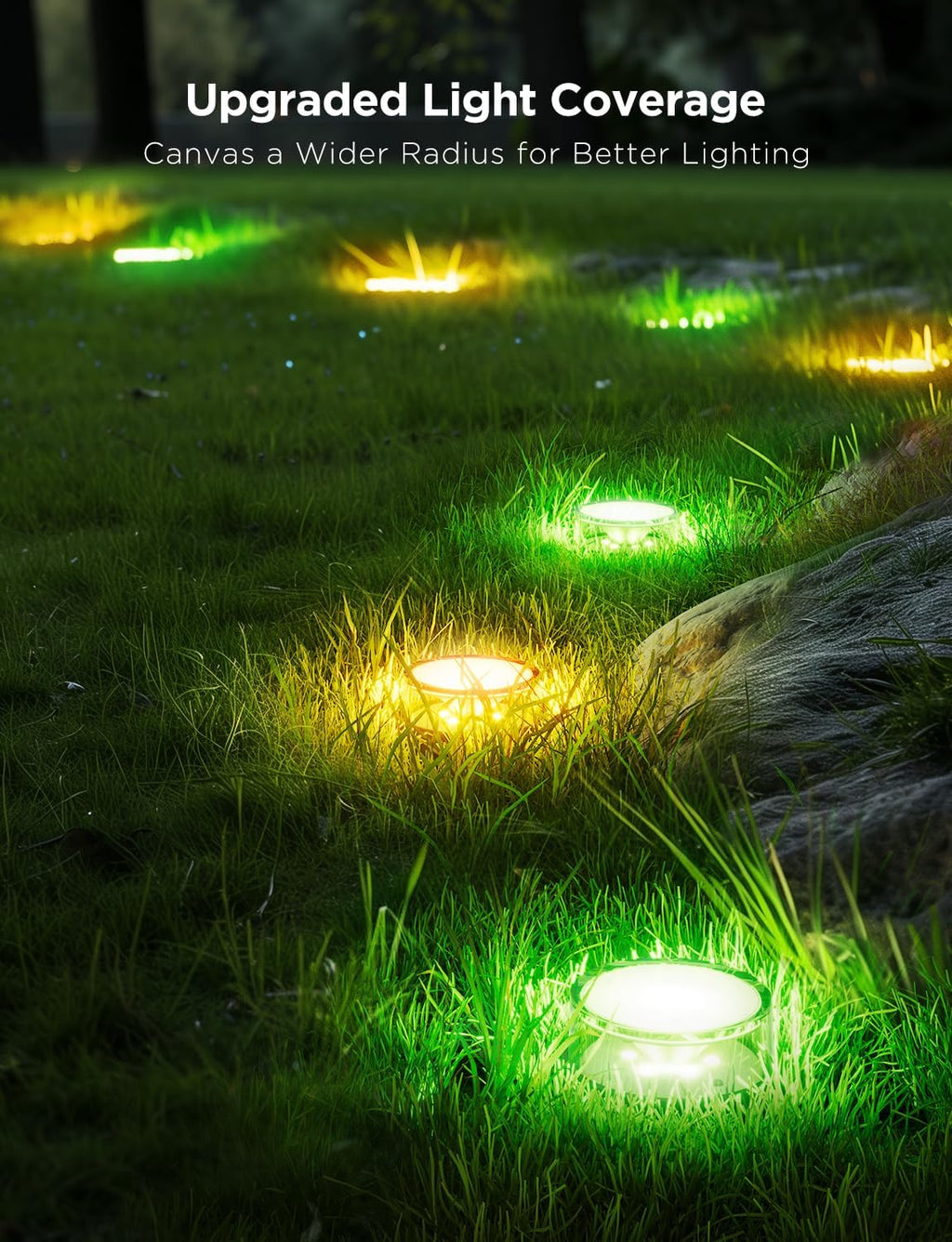 Govee Outdoor Ground Lights 2, 50ft Patio Decorations, 15 Pack RGBIC Pathway Lights with 100LM Warm White, IP67 Waterproof, 63 Scene Modes, Works with Alexa, Google Assistant
