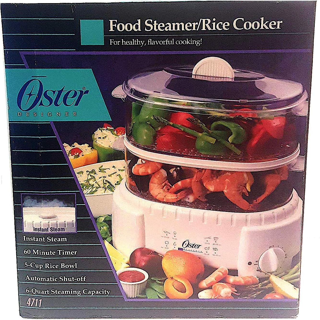 Oster 4711 Designer Large 6 Quart Capacity Food Steamer and Rice Cooker