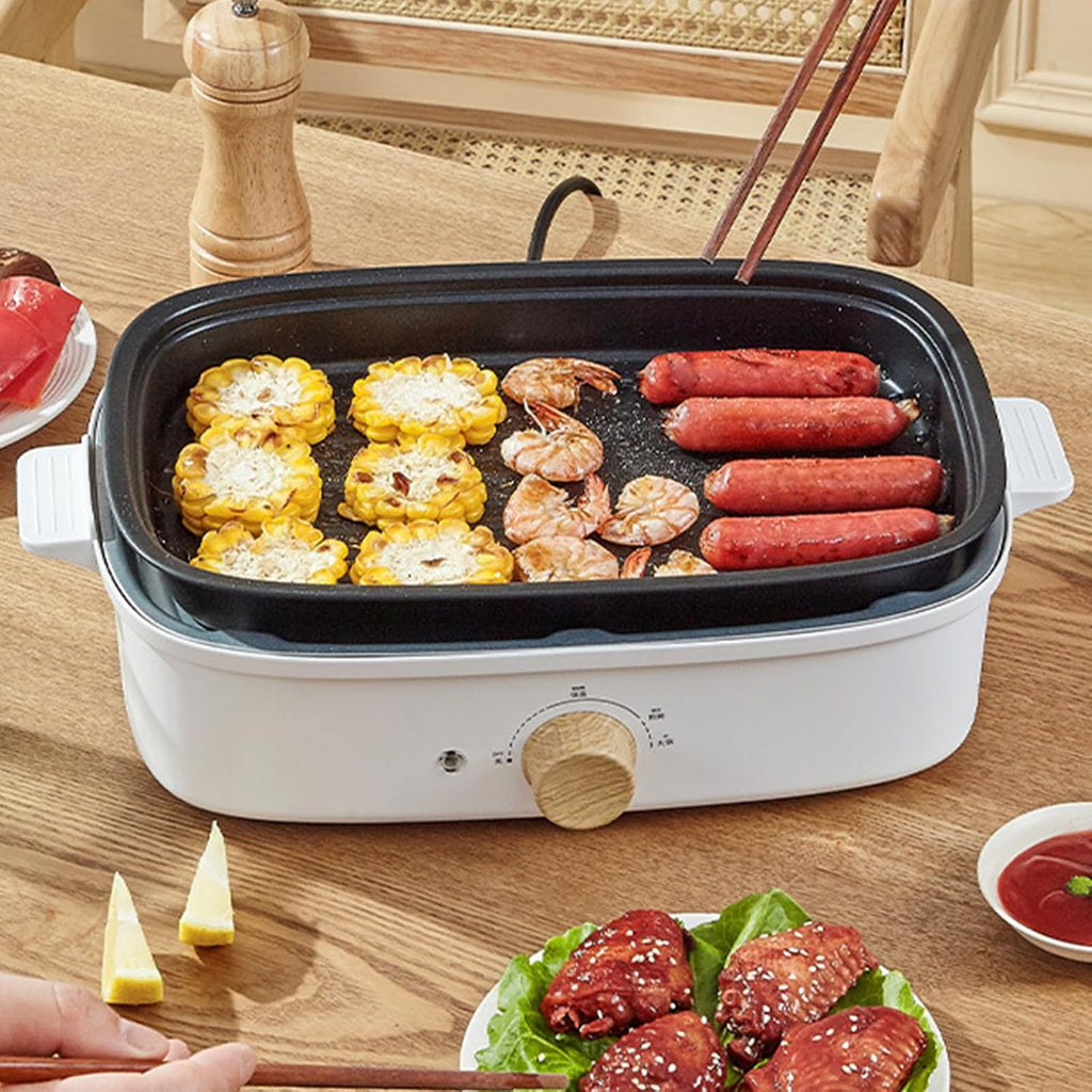 Zerodis ,1200W Multifunctional Split Design Adjustable Temperature Electric Cooking Pot Frying Pan Electric Shabu Shabu Pot for Roasting Frying Boiling (US Plug 110V), Zerodis7c6xq9gi53-12