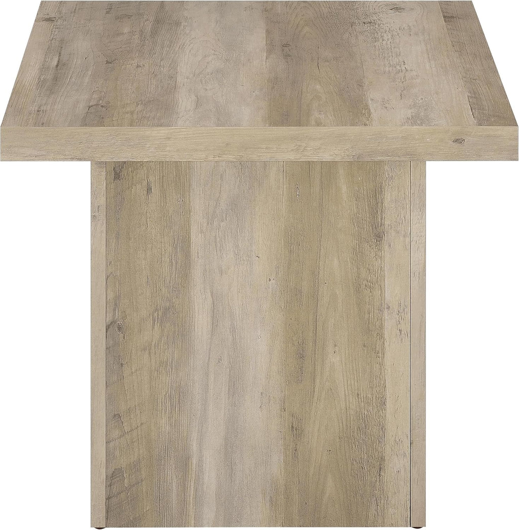 Coaster Home Furnishings - Devar - Wood - Square End Table with Thick Top, Plinth Base, Scratch Resistance and Blocky Frame - Living Room - 23.5-Inch - Distressed Pine - 710877