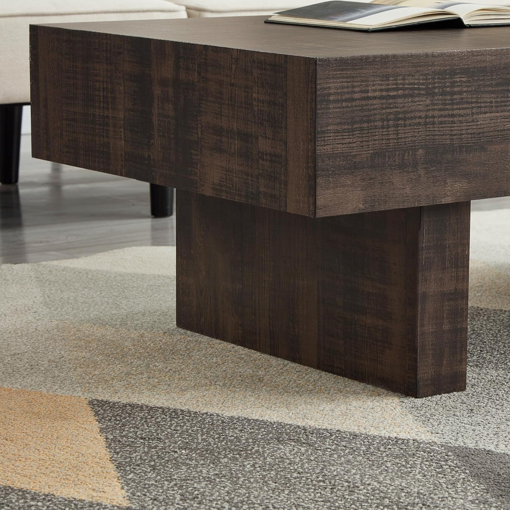 Roundhill Furniture Athens Modern Accent Coffee Table, Walnut