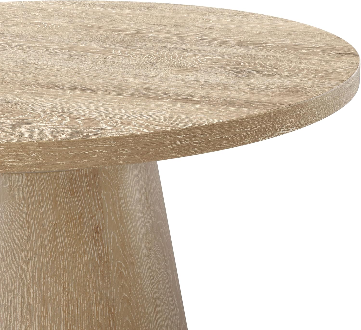 Furniture of America Crambel Modern Solid Wood 29-inch Round Coffee Table with Cone-Shaped Pedestal Base, Living Room Furniture for Small Space, Home Office, Oak
