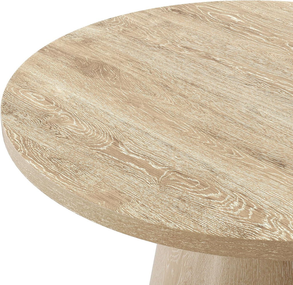 Furniture of America Crambel Modern Solid Wood 29-inch Round Coffee Table with Cone-Shaped Pedestal Base, Living Room Furniture for Small Space, Home Office, Oak
