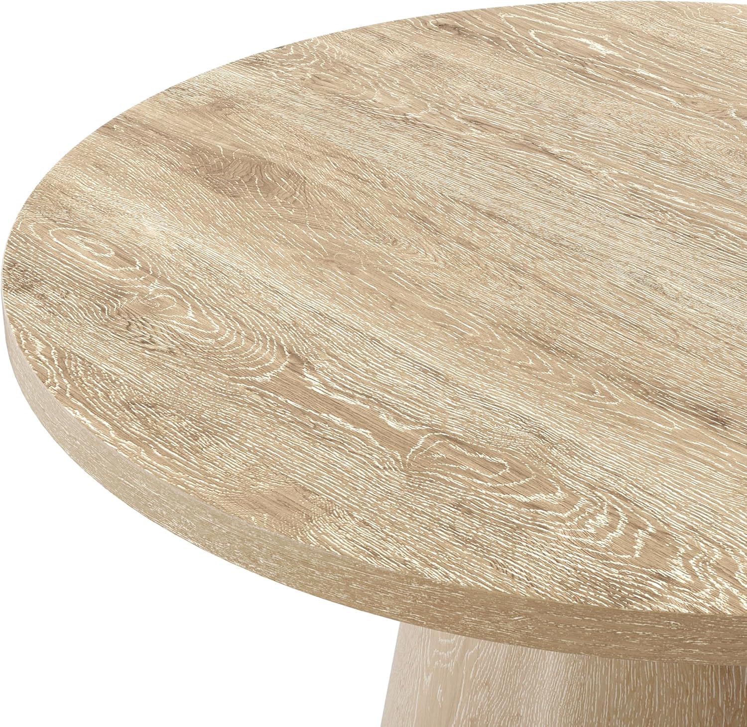 Furniture of America Crambel Modern Solid Wood 29-inch Round Coffee Table with Cone-Shaped Pedestal Base, Living Room Furniture for Small Space, Home Office, Oak