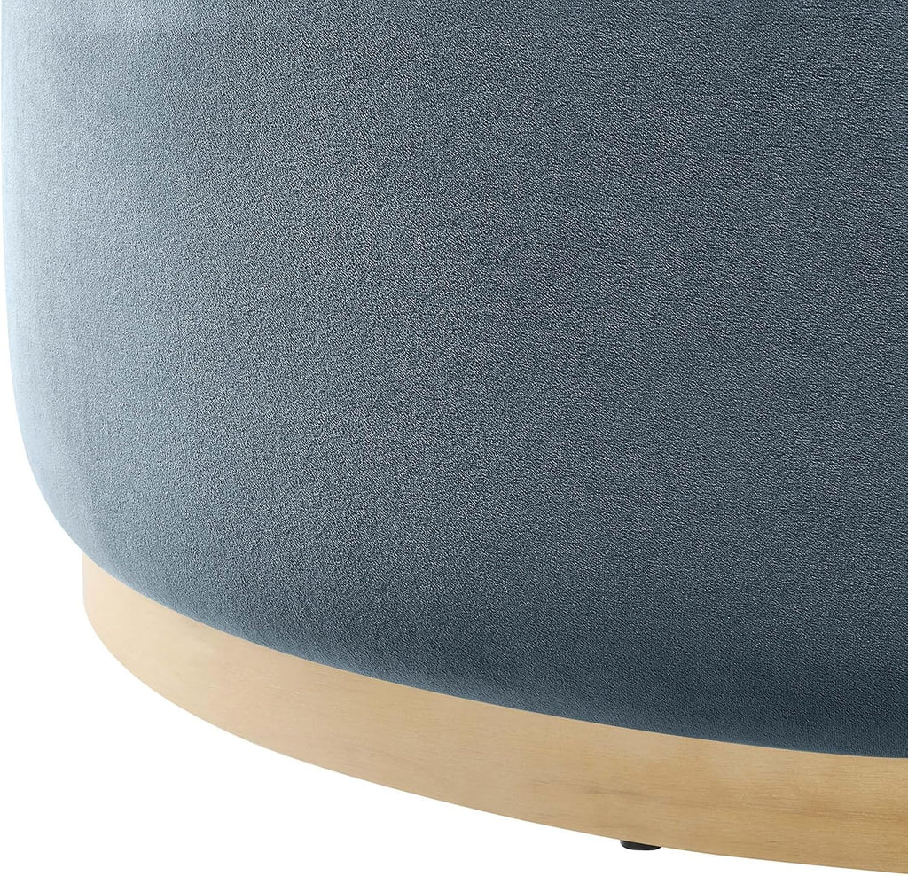 Modway Large 38' Round Performance Velvet Upholstered Upholstered Ottoman