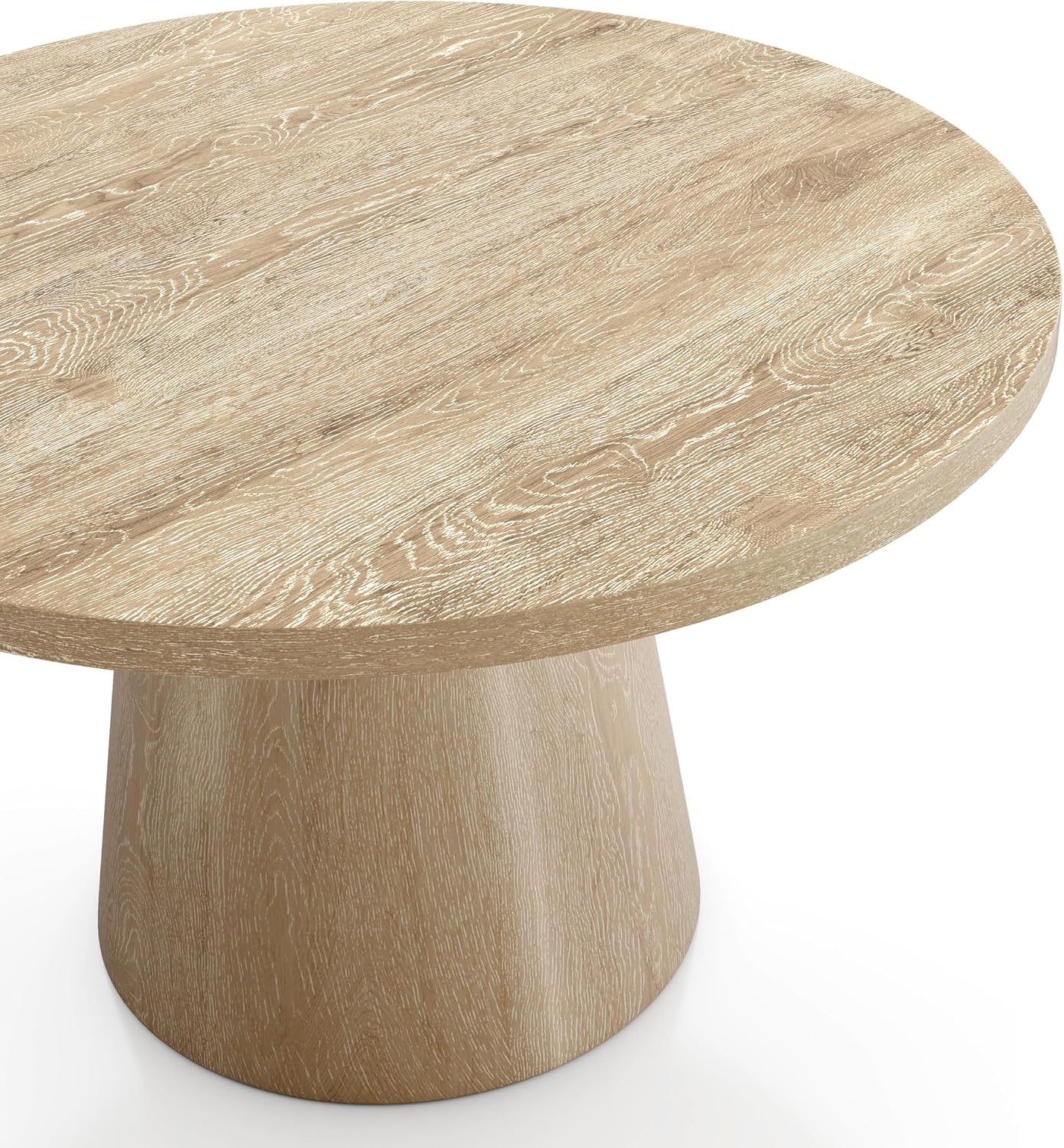 Furniture of America Crambel Modern Solid Wood 29-inch Round Coffee Table with Cone-Shaped Pedestal Base, Living Room Furniture for Small Space, Home Office, Oak