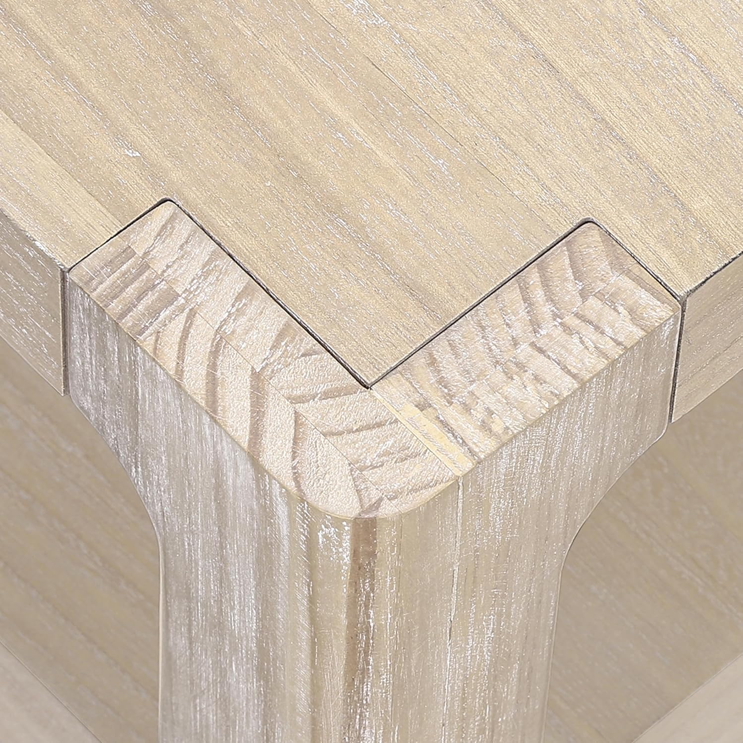Farmhouse Modern Coffee Table Simple Style Square Cocktail Center Table with Open Shelf for Living Room Furniture, Natural