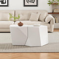 WILLIAMSPACE 30.25' White Nesting Coffee Table Set of 2, Modern Irregular Center Tables for Living Room, Magnesium Oxide Accent Side Table for Indoor & Outdoor, No Need Assembly (White)