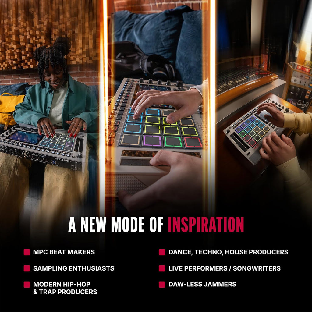 Akai Professional MPC Live III Retro - Standalone Portable Music Production Center with MPCe Pads, Sequencer, Touchscreen, Mic, Stereo Monitors, Audio Interface, Wi-Fi, Bluetooth, Battery, Touchstrip