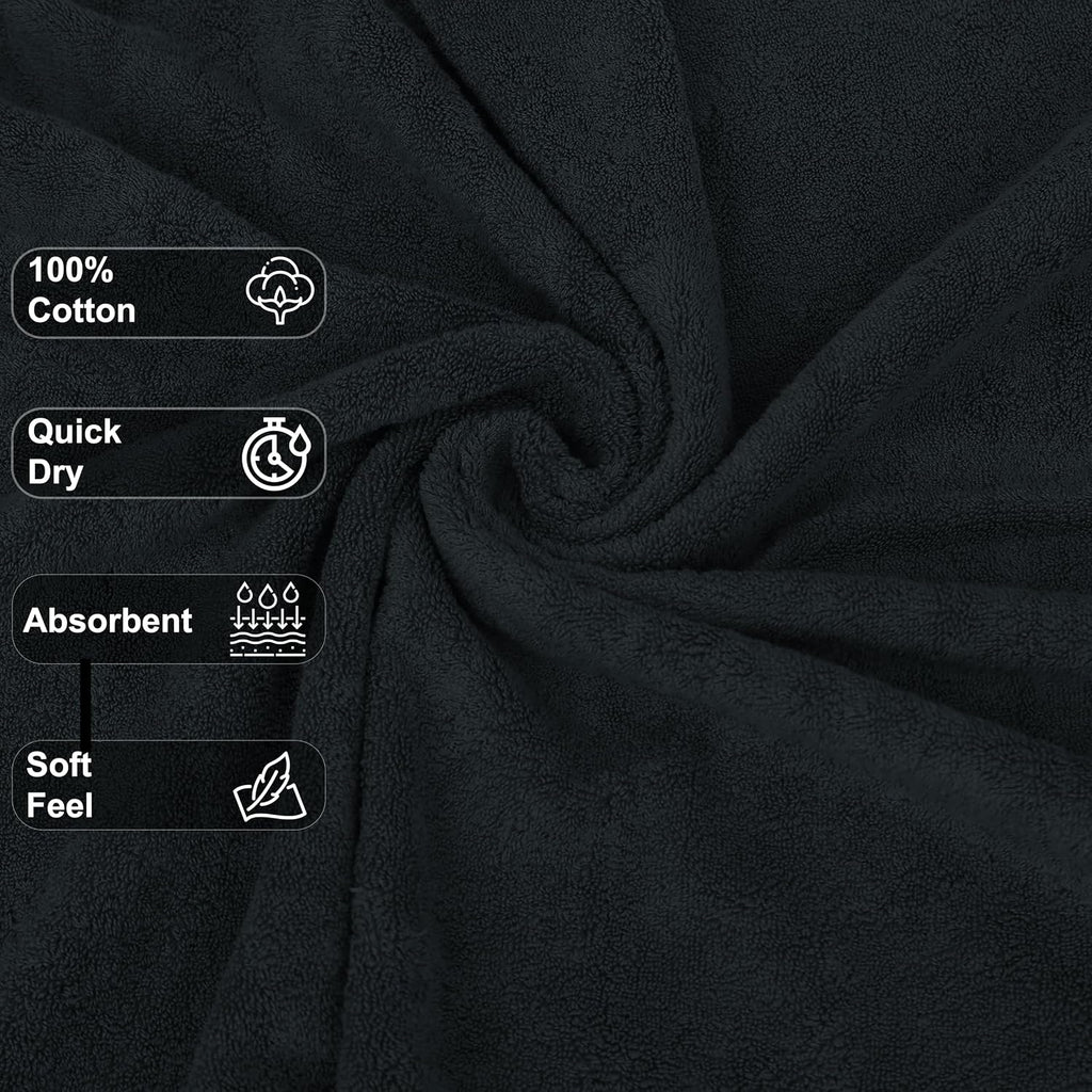 GOLD TEXTILES Premium Grey 100% Cotton Bath Towels Set (24 Pack, 24 x 50 Inch) High Absorbency Multipurpose Quick Drying Pool Gym Hotel Spa Bath Towel (24, Grey)