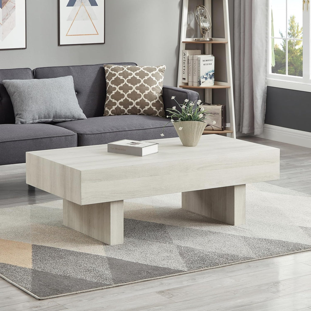 Roundhill Furniture Athens Modern Accent Coffee Table, Off-White