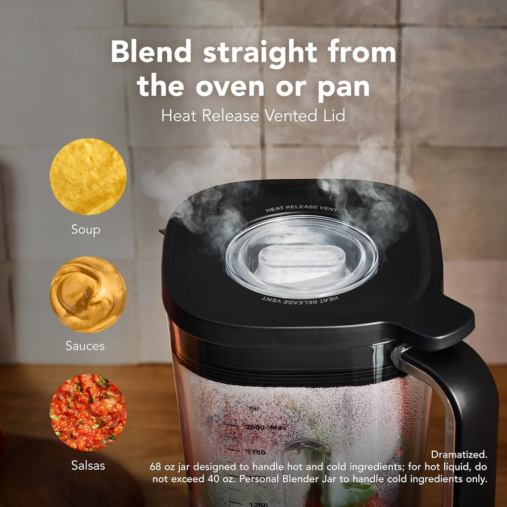 KitchenAid Pure Power Blender with 2 Personal Blending Jars, 1700 Watt Peak Power*, KSB2078, Black Matte