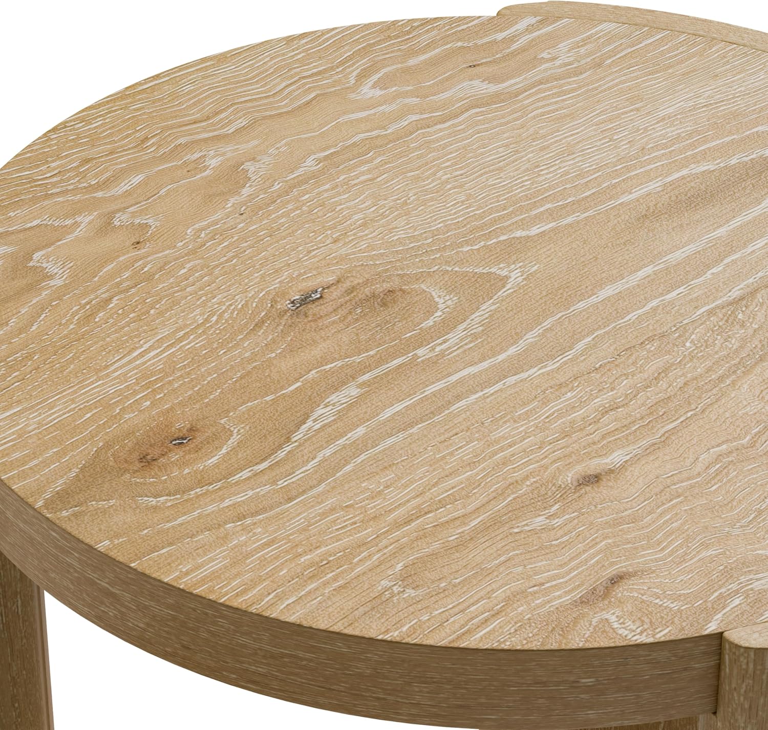 Furniture of America Carys Modern Solid Wood 20-inch Round End Table with Plinth Base, Living Room Furniture for Small Space, Home Office, Oak