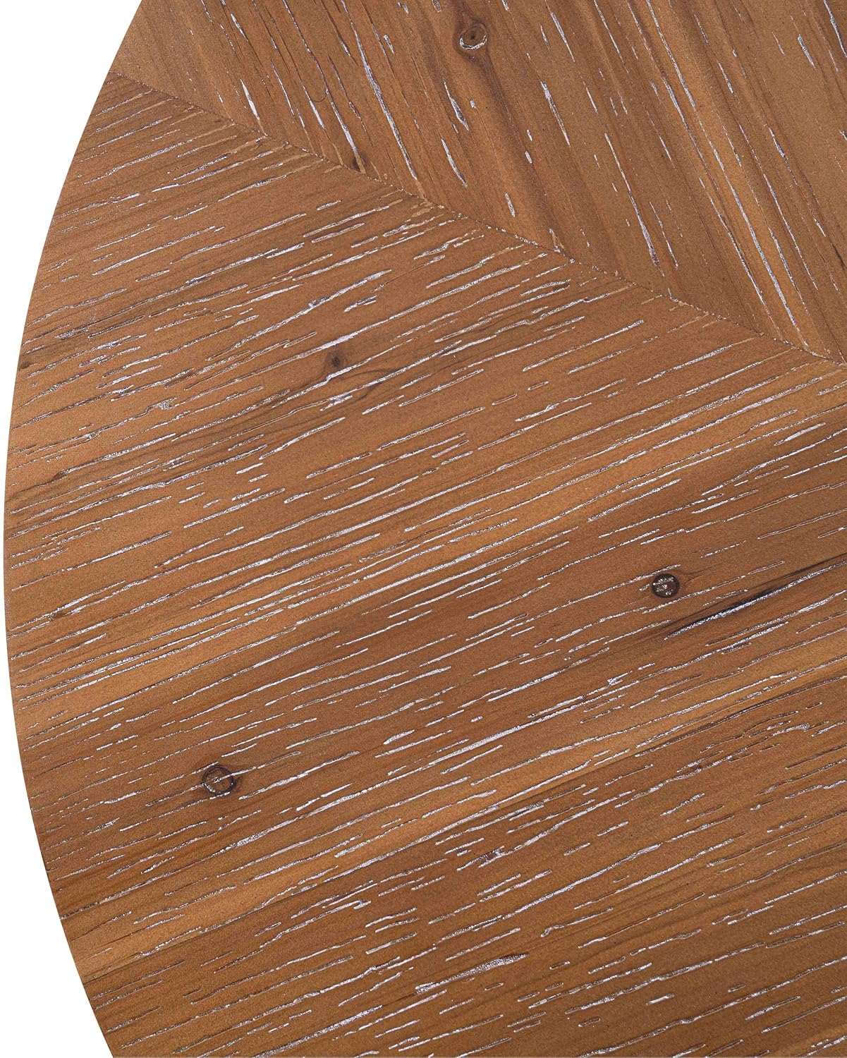 33.86' Round Coffee Table with X-Shaped Gold Metal Legs, Solid Wood Circle Table for Living Room, Retro Circular Table, Natural