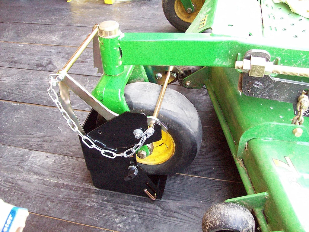 Jungle Jim's Large Mower Holder, Caster Wheel Lockdown for Zero Turn Mowers (ZTR), Fits 10.5'–12.5' Caster Tires, Secure Transport for Lawn and Landscape Trailers, Removable and Lockable Design