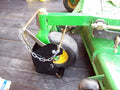 Jungle Jim's Large Mower Holder, Caster Wheel Lockdown for Zero Turn Mowers (ZTR), Fits 10.5'–12.5' Caster Tires, Secure Transport for Lawn and Landscape Trailers, Removable and Lockable Design
